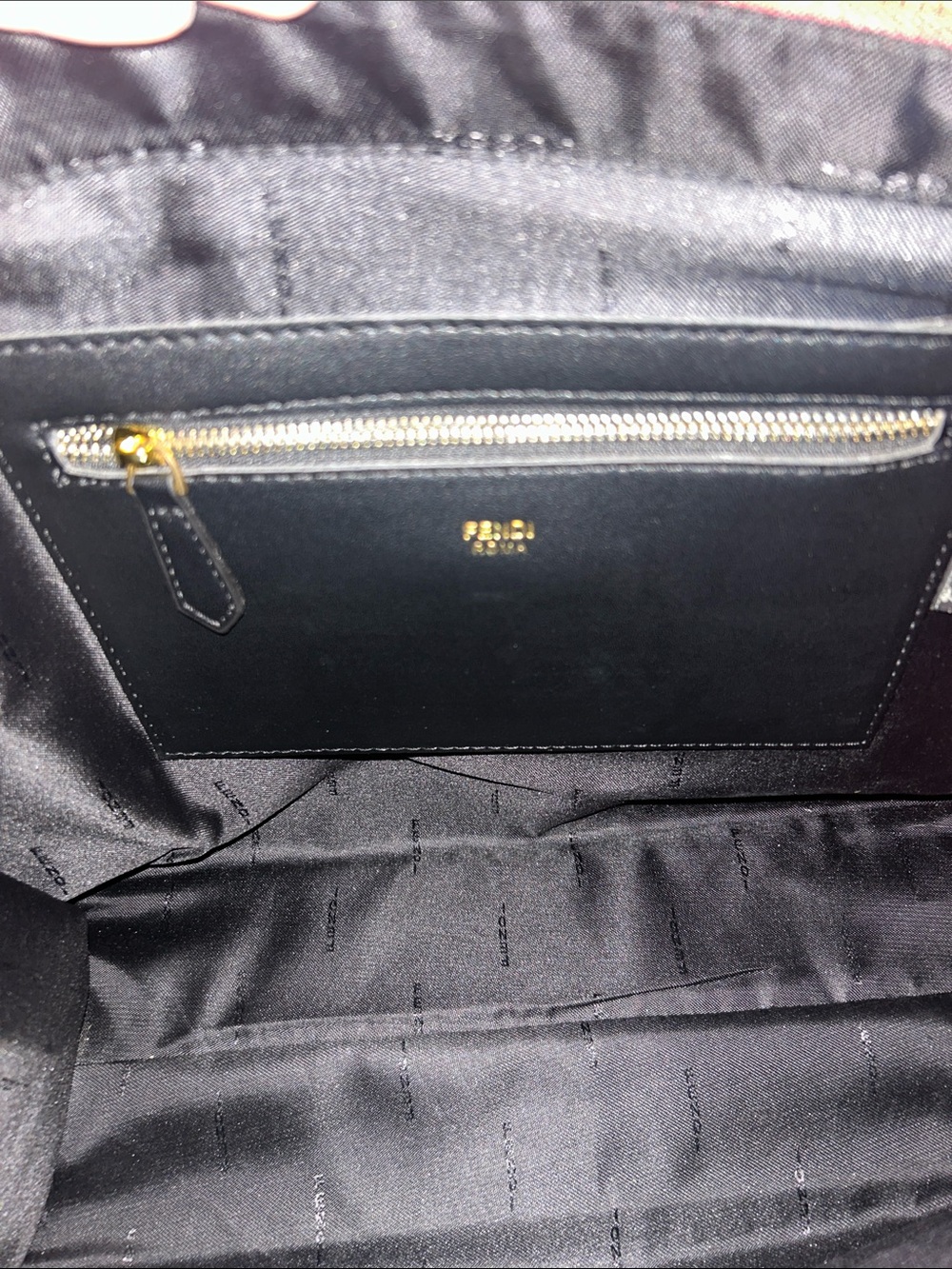 Fendi Red Leather Logo Tote with Black Accents - Picture 4 of 4